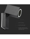 V-TAC Фасадно Тяло за Стена GU10 Регулируемо Една Посока IP44 - 5