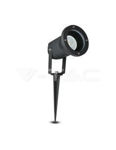 V-TAC Тяло С Колче за Земя Алуминий Черно GU10 IP44 - 7517 - Цена | LEDs4economy