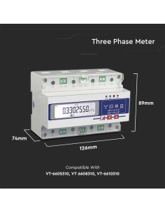 V-TAC Трифазен Контролен Смарт Метър За VT-6605310, VT-6608310 , VT-6610310 - 11505 - Цена | LEDs4economy 2