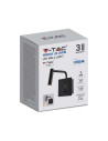 V-TAC 3W LED Стенна Лампа Спалня Ключ USB Черна 3000К - 211487 - 3