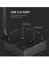 V-TAC 3W LED Стенна Лампа Спалня Ключ USB Черна 3000К - 211487 - 4