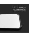V-TAC 18W LED Плафон Квадрат Микровълнов Сензор Черна Рамка 4000К IP44 - 76721 - 6