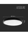 V-TAC 24W LED Плафон Кръг Микровълнов Сензор Черна Рамка 4000К IP44 - 76701 - 6