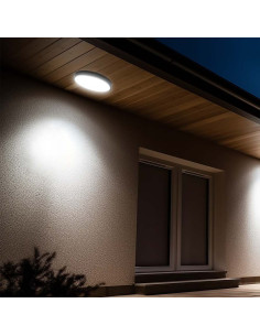 V-TAC 18W LED Плафон Кръг Микровълнов Сензор Черна Рамка 4000К IP44 - 76691 - Цена | LEDs4economy 2
