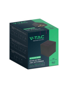 V-TAC 9W COB LED Соларна Стенна Лампа с Батерия 1x2600mAh 16ч. 4000K Черно Тяло IP65 - 11885 - Цена | LEDs4economy 2