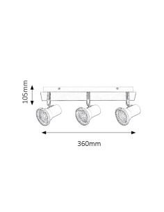 Rabalux Steve Осветление за баня IP44 GU10 3x MAX 15W 5499 - Цена | LEDs4economy 2