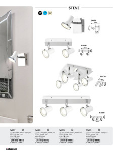 Rabalux Steve Осветление за баня IP44 GU10 2x MAX 15W 5498 - Цена | LEDs4economy 2