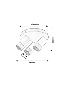Rabalux Zircon Плафон IP20 GU10 3X MAX 5W 5071 - Цена | LEDs4economy 2