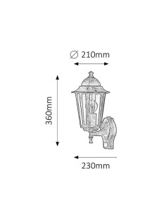 Rabalux Velence Външно стенно осветление IP43 E27 1x MAX 60W K 8218 - Цена | LEDs4economy 2