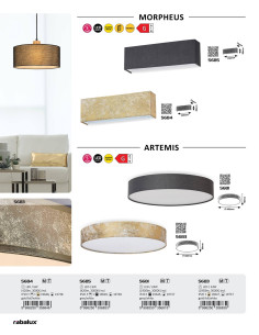 RABALUX Morpheus 5684 аплик/ златно фолио/бял, LED 6W 420 3000 с ключ H250mm - 5684 - Цена | LEDs4economy 2