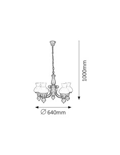 Rabalux Petronel Полилеи IP20 E27 5x MAX 60W K 7079 - Цена | LEDs4economy 2