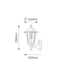 Rabalux Velence Външно стенно осветление IP43 E27 1x MAX 60W K 8203 - Цена | LEDs4economy 2