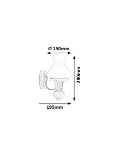 Rabalux Petronel Аплик IP20 E27 1x MAX 60W K 7077 - Цена | LEDs4economy 2