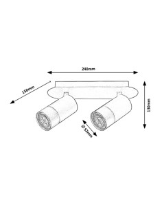 Rabalux Zircon Аплик IP20 GU10 2X MAX 5W 5070 - Цена | LEDs4economy 2