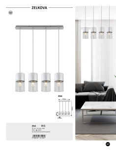 Rabalux Zelkova Висящи осветителни тела IP20 E27 4x MAX 40W 3156 - Цена | LEDs4economy 2