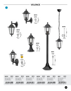 Rabalux Velence Външни пендели IP43 E27 1x MAX 60W K 8208 - Цена | LEDs4economy 2