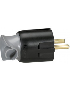 Legrand Щепсел сиво/черен Шуко/Фр.стандарт 2P+Т 360° изход на кабела 16A - 050173 - Цена | LEDs4economy