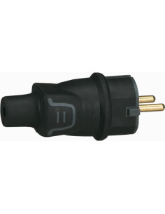 Legrand Щепсел черен 2P+Т 16A ІР44 250V гумиран /10бр/ - 050342 - Цена | LEDs4economy