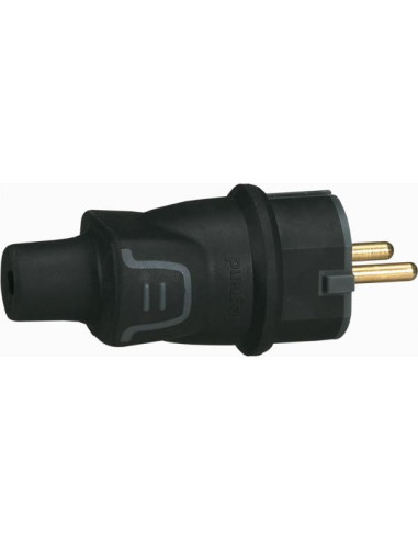 Legrand Щепсел черен 2P+Т 16A ІР44 250V гумиран  /10бр/ - 050342