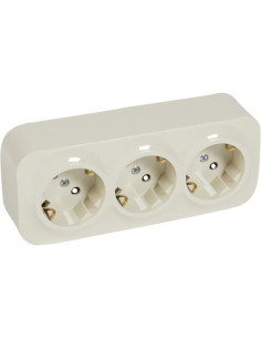 Legrand Контакт шуко ТРОЕН IP21 открит монтаж цвят Крем Forix - 782448 - Цена | LEDs4economy