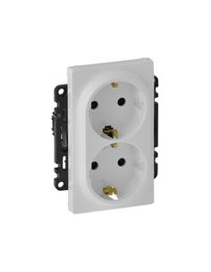 Legrand Двоен контакт ШУКО 16A детска защита цвят бял Valena Life - 753126 - Цена | LEDs4economy