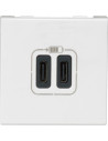 Legrand Розетка 2хUSB за зареждане тип C 3A 15W 2 мод. цвят Бял Mosaic - 077590 - Цена | LEDs4economy