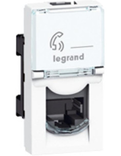 Legrand Розетка RJ45 cat.6 FTP 1 мод. цвят бял Mosaic - 076562 - Цена | LEDs4economy