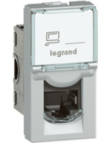 Legrand Розетка RJ45 cat.6 FTP 1 мод. цвят алуминий Mosaic  - 