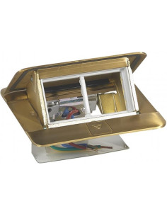 Legrand Подова/Мебелна кутия 4 мод. цвят МЕСИНГ (Brush brass) Pop-Up кутия - 054016 - Цена | LEDs4economy