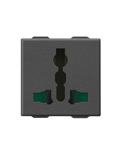 VIMAR 09257.CM 2P+E13A SICURY multistandard outlet carbon Мултистандартен контакт 2M NEVE UP - Цена | LEDs4economy