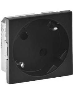 Legrand Контакт ШУКО 45° 16A 2 мод. цвят Черен Mosaic - 079355L - Цена | LEDs4economy