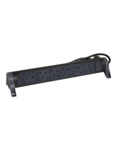 Legrand 694540 Разклонител PRE, шуко, 6X2P+E, въртящ се, 3м. кабел, черно/сиво - 694540 - Цена | LEDs4economy