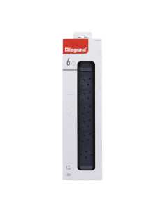 Legrand 694540 Разклонител PRE, шуко, 6X2P+E, въртящ се, 3м. кабел, черно/сиво - 694540 - Цена | LEDs4economy 2