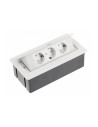 GTV AE-PBSC3GS-10 SOFT контакт за вграждане 3х Schuko, с кабел 1,5 м, бял 
