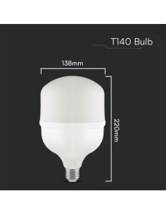 V-tac LED Bulb - 50W Plastic T140 6500K E27 With E40 Ring 23575 - Цена | LEDs4economy 2