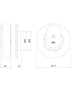 PAX Вентилатор Smart ф100-120мм, цвят Бял, 110м3/ч, 4W, 20dB Norte - 1560-1 - Цена | LEDs4economy 2