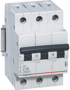 Legrand Автоматичен прекъсвач RX3 3P 16A крива С 6kA - 419235 - Цена | LEDs4economy