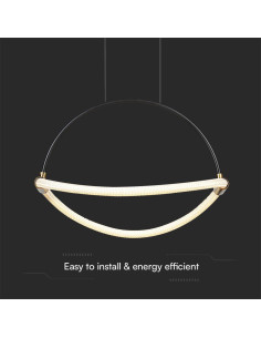 V-TAC 12W LED Висящ Пендел 1.5м 400mm 4000 Черно Тяло - 23435 - Цена | LEDs4economy 2