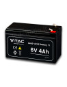 V-TAC 4Ah 6V Акумулаторна Батерия T1 70*47*101(107) мм - 23448