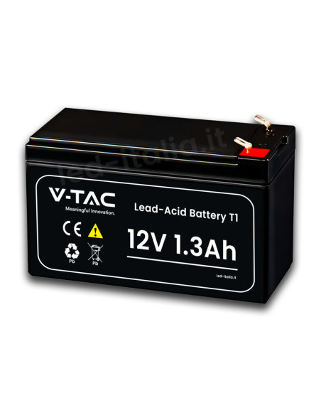 V-TAC 1.3Ah 12V Акумулаторна Батерия TI 974352(57) мм - 23449