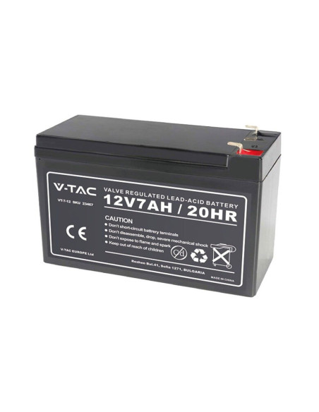 V-TAC 7Ah 12V Акумулаторна Батерия T2 1516594(100) мм - 23467 