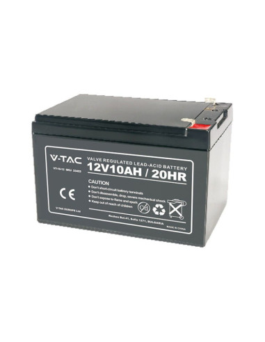 V-TAC 10Ah 12V Акумулаторна Батерия T2 1783560(67) мм - 23452 