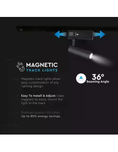 V-TAC 15W Магнитен Спот 3000K Черен 24V - 7966 - Цена | LEDs4economy 2