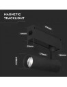 V-TAC 15W Магнитен Спот 3000K Черен 24V - 7966 - 6