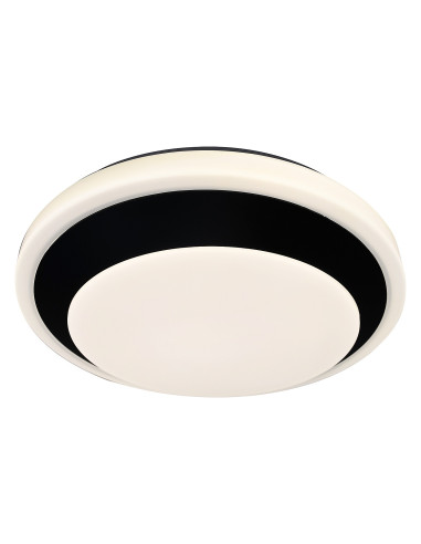 RABALUX Barbora, indoor ceiling lamp, black metal lamp with white