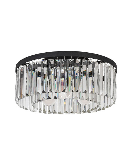 RABALUX Eloisa, indoor ceiling lamp, black metal lamp with 