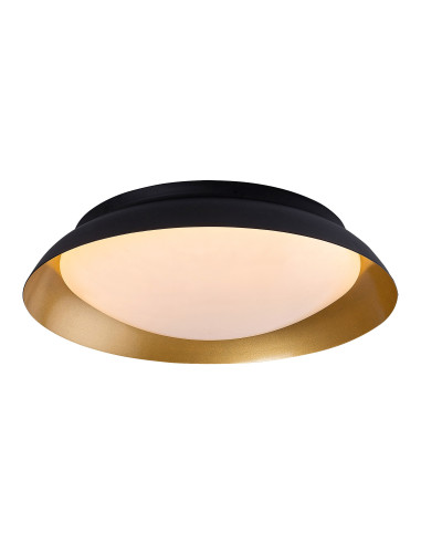 RABALUX Hafsa, indoor ceiling lamp, black/gold metal lamp with 