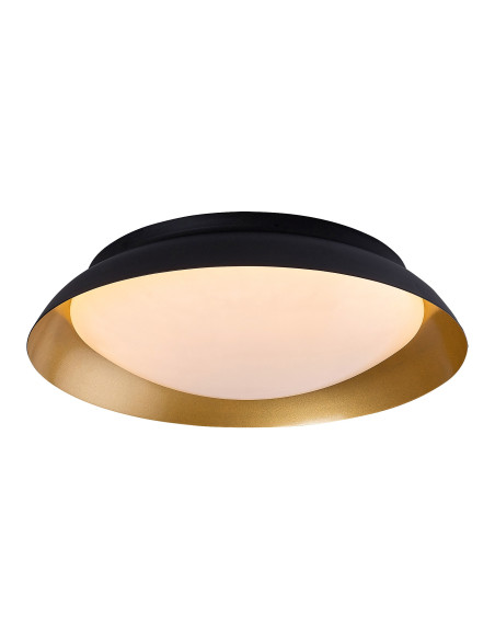 RABALUX Hafsa, indoor ceiling lamp, black/gold metal lamp with 