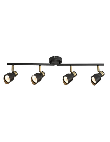 RABALUX Lilou, indoor matte black + gold metal ceiling lamp, GU10