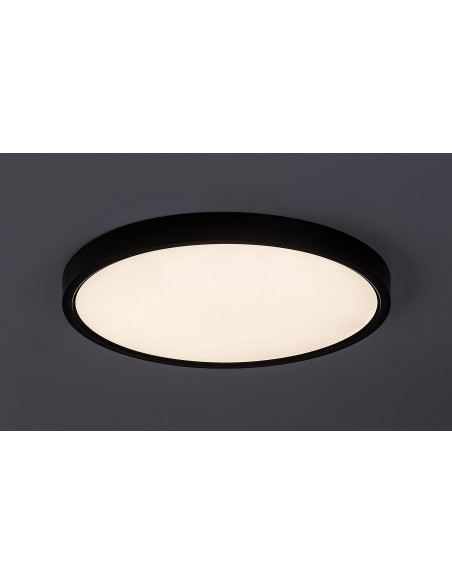 Paulos, indoor ceiling lamp, black plastic lamp with white plastic shade, 24W, with shade: 1850lm, without shade: 2400lm, 400